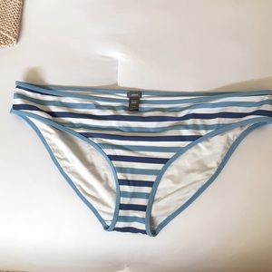 Aerie Blue White Striped Bikini Bottoms Size XL